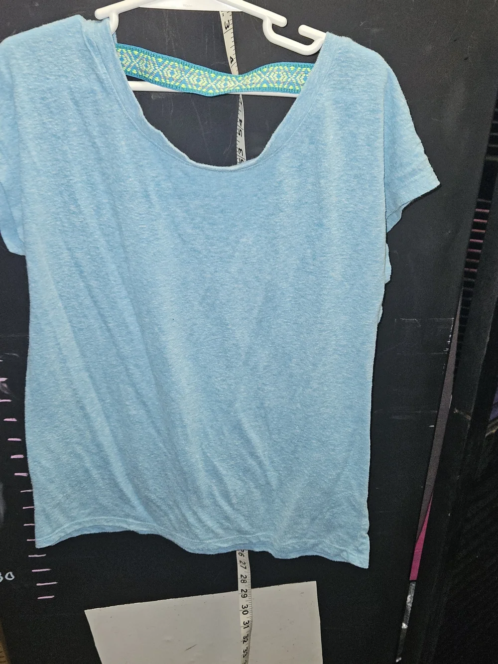 Justice Light Blue Floral Guitar Tee Size 10 Girls